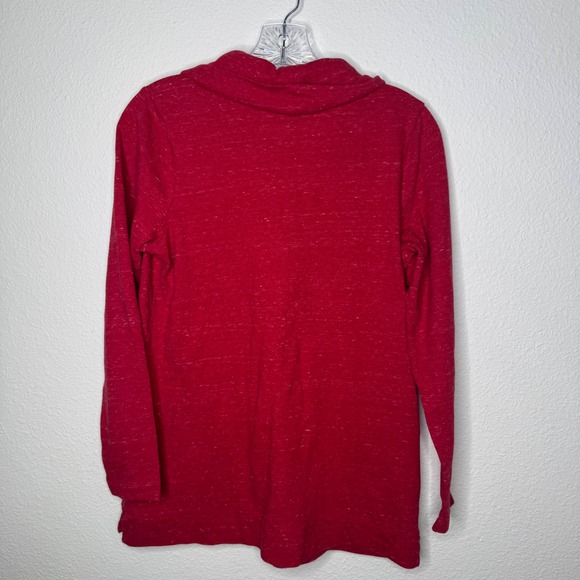 J Jill Red Heathered Long Sleeve Cowl Neck Tunic Top Size S - Picture 6 of 7